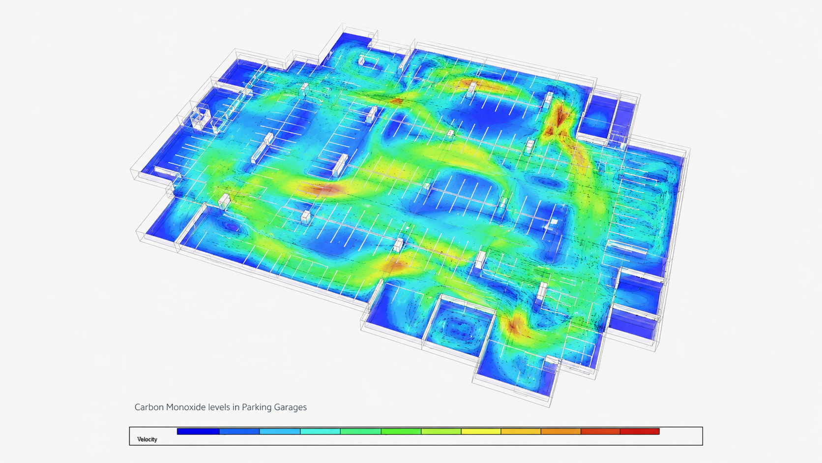 Parking garage ventilation CFD study